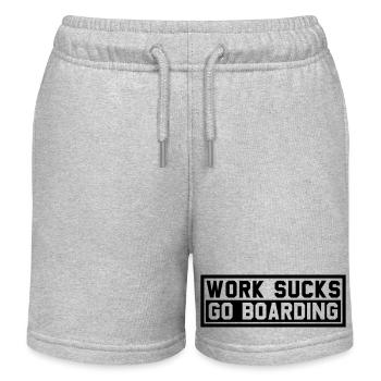 WORK SUCKS GO BOARDING - Kinder Organic Joggingshorts Mini Bolter von Stanley/Stella - Grau meliert - Vorne