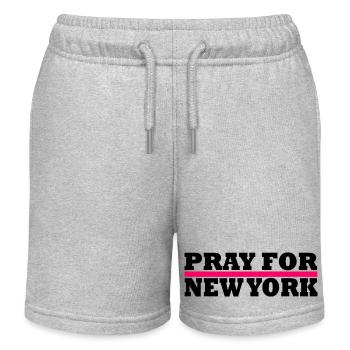 New York / Pray For New York - Kids Organic Sweat Shorts by Stanley/Stella - heather grey - Front