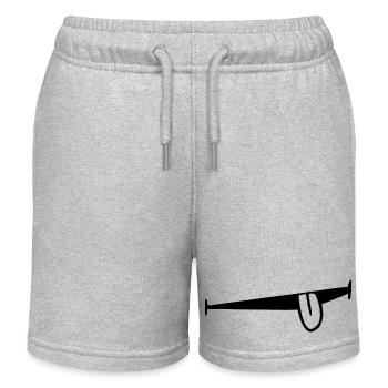 Mund mit rausgestreckter Zunge. Frech - Kinder Organic Joggingshorts Mini Bolter von Stanley/Stella - Grau meliert - Vorne