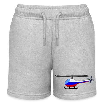 Hélicoptère Russie Flag Enfants - Short de jogging enfant bio Stanley/Stella - gris chiné - Devant