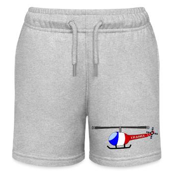 Hélicoptère France Flag Enfants - Short de jogging enfant bio Stanley/Stella - gris chiné - Devant