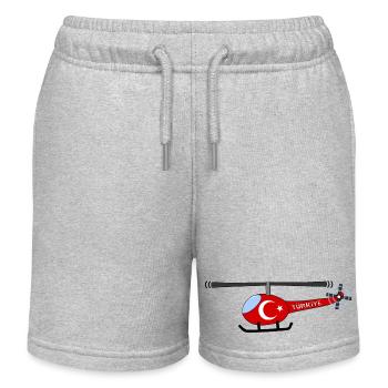 Hélicoptère Türkiye Flag Enfants - Short de jogging enfant bio Stanley/Stella - gris chiné - Devant