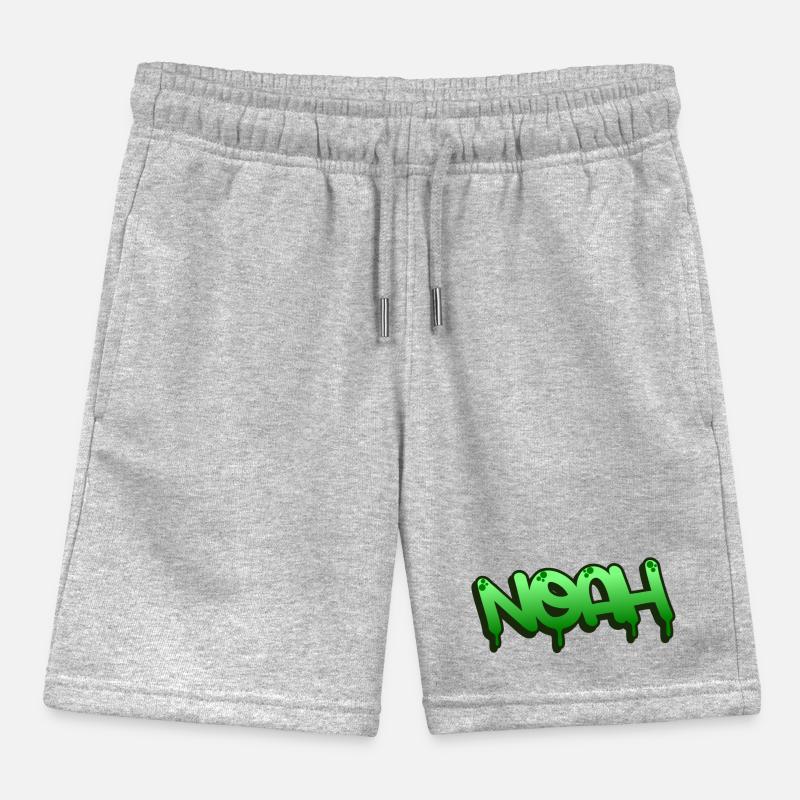 Graffiti Name Noah Kids Organic Sweat Shorts by Stanley/Stella