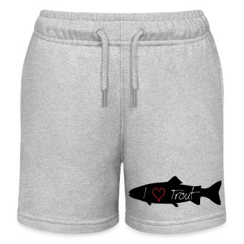 I loveTrout black - Kinder Organic Joggingshorts Mini Bolter von Stanley/Stella - Grau meliert - Vorne