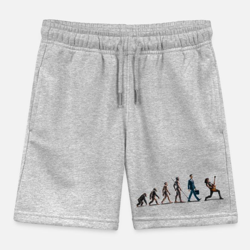 Evolution Guitar Player Kids Organic Sweat Shorts by Stanley/Stella