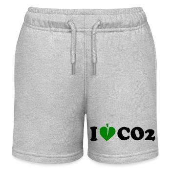 I love co2 - Kids Organic Sweat Shorts by Stanley/Stella - heather grey - Front