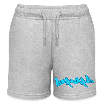 Bernard graffiti texte turquoise - Short de jogging enfant bio Stanley/Stella - gris chiné - Devant