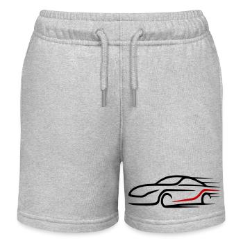 Car Turbo Logo Racing Car - Kids Organic Sweat Shorts by Stanley/Stella - heather grey - Front