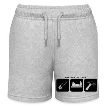 Craftsman Tool Hammer Craft Screwdriver - Kids Organic Sweat Shorts by Stanley/Stella - heather grey - Front