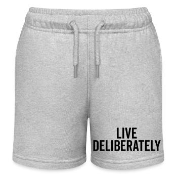 Live Deliberately - Kids Organic Sweat Shorts by Stanley/Stella - heather grey - Front