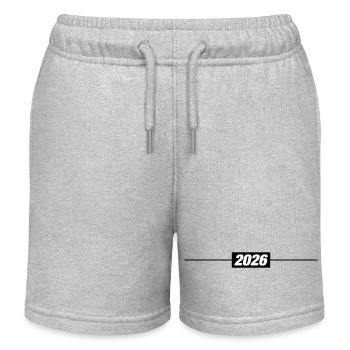 2026 year element - Kids Organic Sweat Shorts by Stanley/Stella - heather grey - Front
