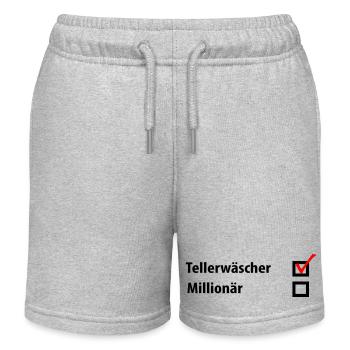 Tellerwäscher Millionär - Kinder Organic Joggingshorts Mini Bolter von Stanley/Stella - Grau meliert - Vorne