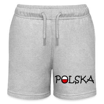 Polska - Pologne - Short de jogging enfant bio Stanley/Stella - gris chiné - Devant