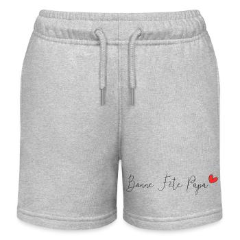 PAPA. FÊTE DES PÈRES. BONNE FÊTE PAPA. BONNE FÊTE - Short de jogging enfant bio Stanley/Stella - gris chiné - Devant