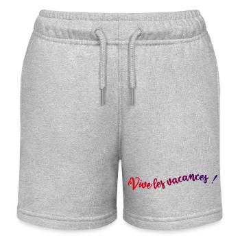 VIVE LES VACANCES. VACANCES. BONNES VACANCES - Short de jogging enfant bio Stanley/Stella - gris chiné - Devant