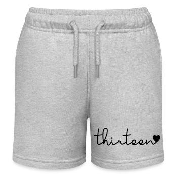 Cute 13th Birthday Gift 13 Years Old - Thirteen - Kids Organic Sweat Shorts by Stanley/Stella - heather grey - Front