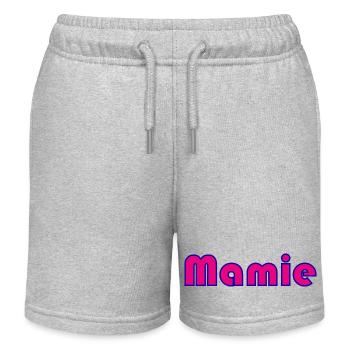 MAMIE. FÊTE DES MÈRES. BONNE FÊTE MAMIE. JE T'AIME - Short de jogging enfant bio Stanley/Stella - gris chiné - Devant