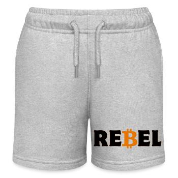 Crypto Rebel Bitcoin BTC Riche - Short de jogging enfant bio Stanley/Stella - gris chiné - Devant