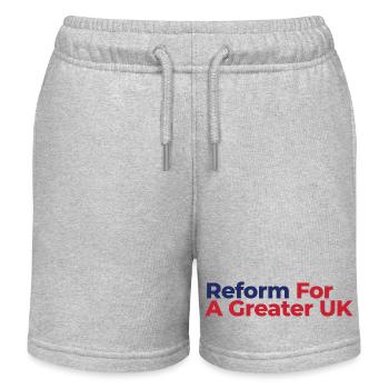 Reform For A Greater UK - Kids Organic Sweat Shorts by Stanley/Stella - heather grey - Front
