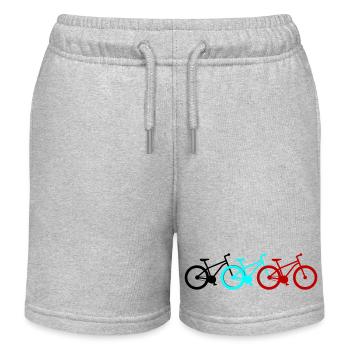 Bicycle Bike Bicycles - Kids Organic Sweat Shorts by Stanley/Stella - heather grey - Front