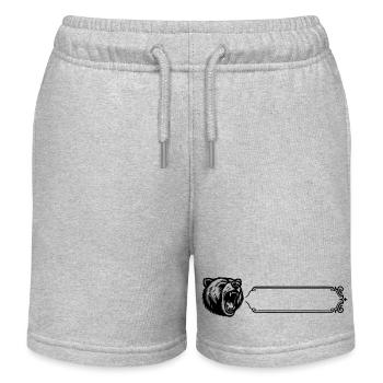 Grizzly - Name, Vorname - Kinder Organic Joggingshorts Mini Bolter von Stanley/Stella - Grau meliert - Vorne