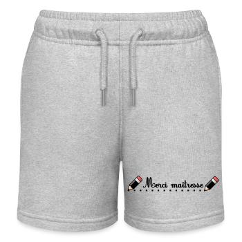 MERCI. MERCI MAÎTRESSE. CADEAU MAÎTRESSE. VACANCES - Short de jogging enfant bio Stanley/Stella - gris chiné - Devant