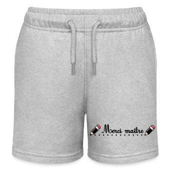 MERCI. MERCI MAÎTRE. CADEAU MAÎTRE. VACANCES. ÉTÉ. - Short de jogging enfant bio Stanley/Stella - gris chiné - Devant