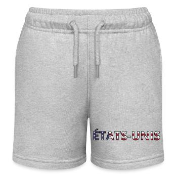 Drapeau États-Unis - Short de jogging enfant bio Stanley/Stella - gris chiné - Devant