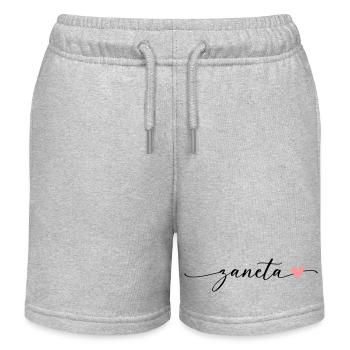 Police de calligraphie du nom Zaneta - Short de jogging enfant bio Stanley/Stella - gris chiné - Devant