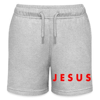 Jesus - Kinder Organic Joggingshorts Mini Bolter von Stanley/Stella - Grau meliert - Vorne