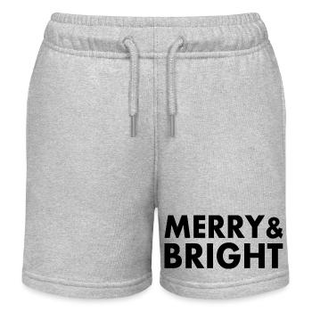 Merry and bright - Kids Organic Sweat Shorts by Stanley/Stella - heather grey - Front