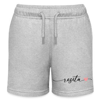 Rosita Name Calligraphy Font - Kids Organic Sweat Shorts by Stanley/Stella - heather grey - Front