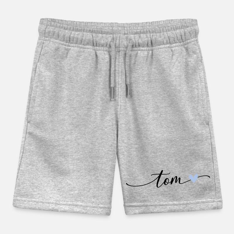 Tom Name Calligraphy Font Kids Organic Sweat Shorts by Stanley/Stella