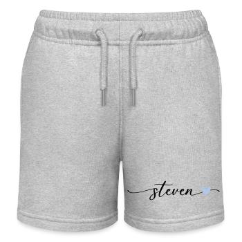 Steven Name Kalligrafie Schrift - Kinder Organic Joggingshorts Mini Bolter von Stanley/Stella - Grau meliert - Vorne