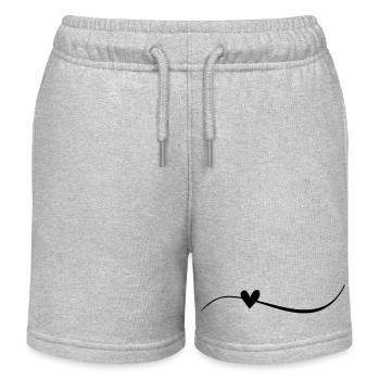 Ligne avec cœur - Short de jogging enfant bio Stanley/Stella - gris chiné - Devant