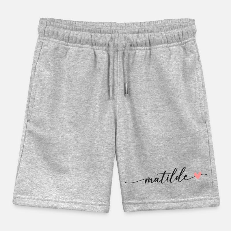 Matilde Name Calligraphy Script Kids Organic Sweat Shorts by Stanley/Stella