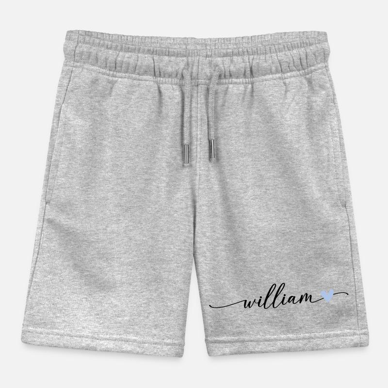 William Name Calligraphy Font Kids Organic Sweat Shorts by Stanley/Stella