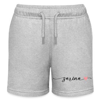 Sarina nom calligraphie police - Short de jogging enfant bio Stanley/Stella - gris chiné - Devant