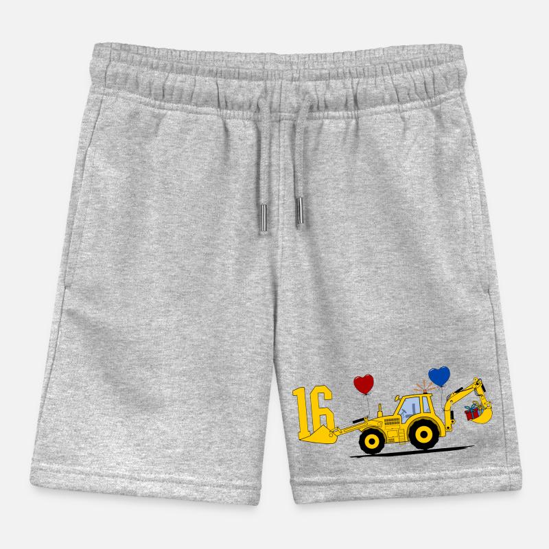 16. Geburtstag Bagger Traktor Kinder Organic Joggingshorts Mini Bolter von Stanley/Stella