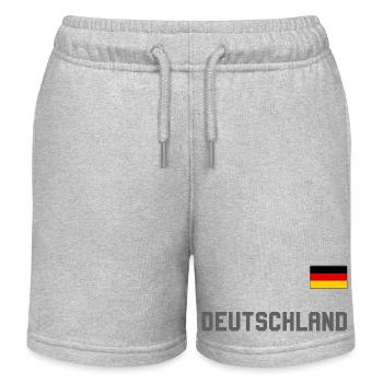 Look maillot de l’Allemagne avec drapeau sur la poitrine - Short de jogging enfant bio Stanley/Stella - gris chiné - Devant