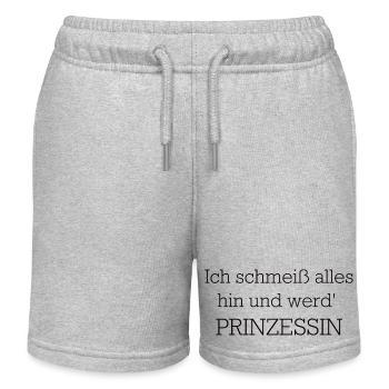 Prinzessin - Kinder Organic Joggingshorts Mini Bolter von Stanley/Stella - Grau meliert - Vorne