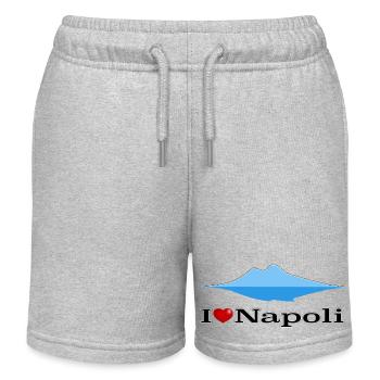 Ich liebe Neapel und den Vesuv - Kinder Organic Joggingshorts Mini Bolter von Stanley/Stella - Grau meliert - Vorne
