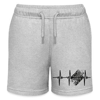 Herzschlag für Reifenprofil und Geschwindigkeit - Kinder Organic Joggingshorts Mini Bolter von Stanley/Stella - Grau meliert - Vorne