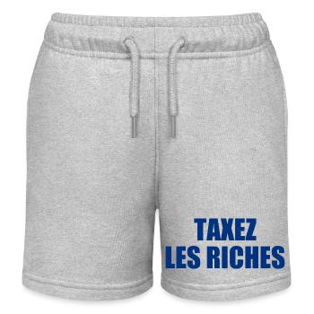 Tax the rich - Kids Organic Sweat Shorts by Stanley/Stella - heather grey - Front