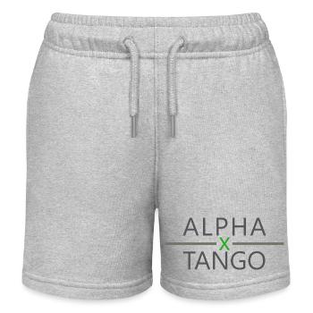 ALPHA x TANGO - Logo Original NVG2 - Kinder Organic Joggingshorts Mini Bolter von Stanley/Stella - Grau meliert - Vorne