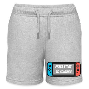 Press Start to Continue – Switch style - Short de jogging enfant bio Stanley/Stella - gris chiné - Devant