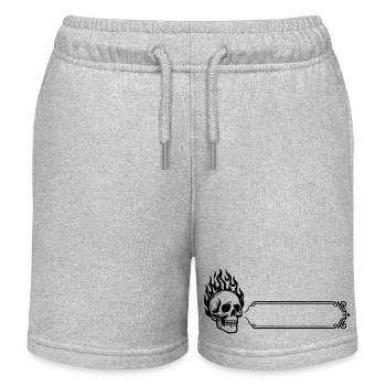 Skull - Surname, first name - Kids Organic Sweat Shorts by Stanley/Stella - heather grey - Front