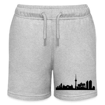 Berlin Skyline - Kinder Organic Joggingshorts Mini Bolter von Stanley/Stella - Grau meliert - Vorne