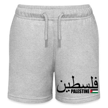 Palestine فلسطين - Kids Organic Sweat Shorts by Stanley/Stella - heather grey - Front