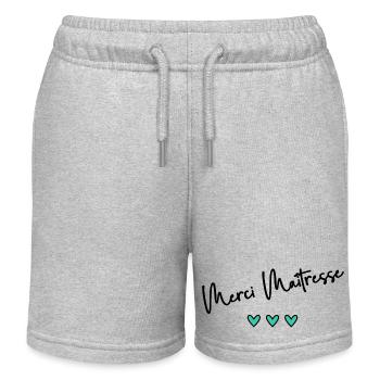 MERCI. MERCI MAÎTRESSE. CADEAU MAÎTRESSE. VACANCES - Short de jogging enfant bio Stanley/Stella - gris chiné - Devant